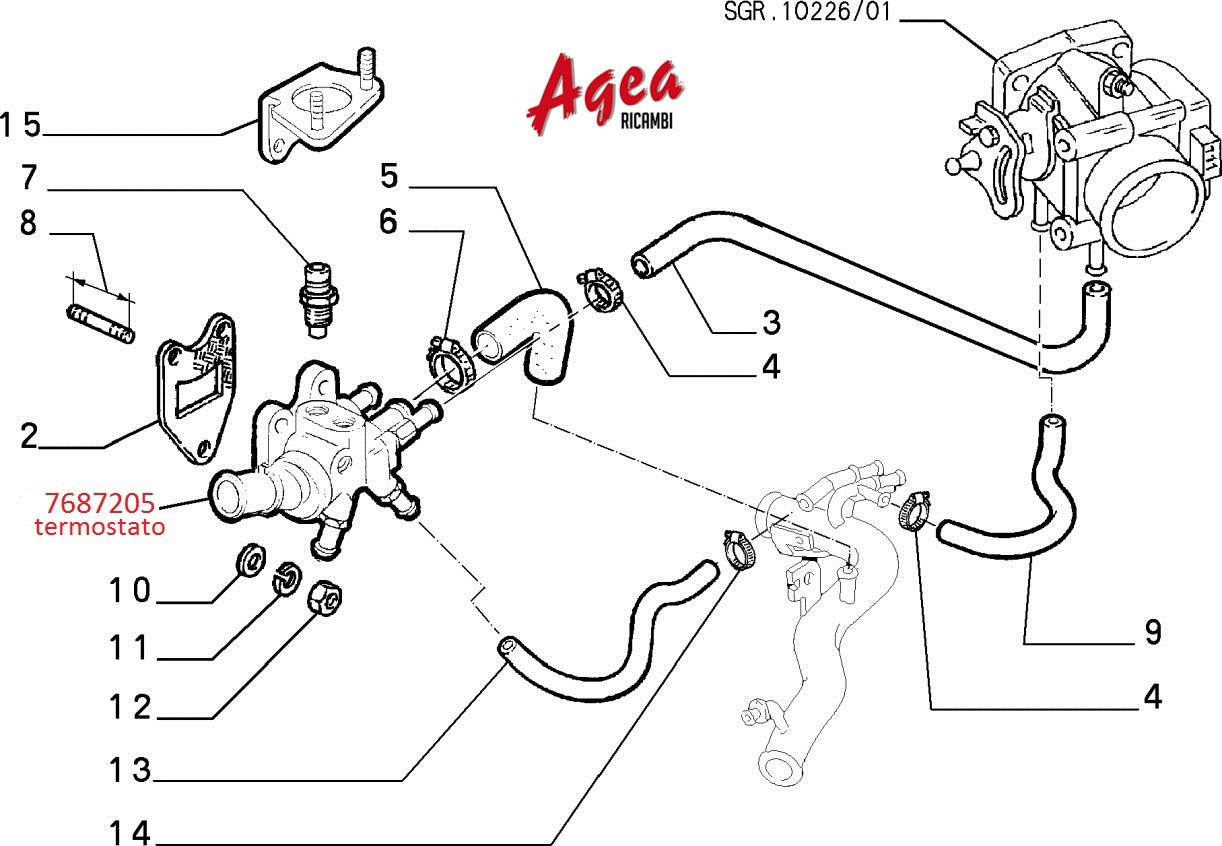 FACET Termostato Motore 87°C Con Guarnizione - Compatibile Con Audi A4, A6, SEAT Exeo | Sostituzione 06D121111G